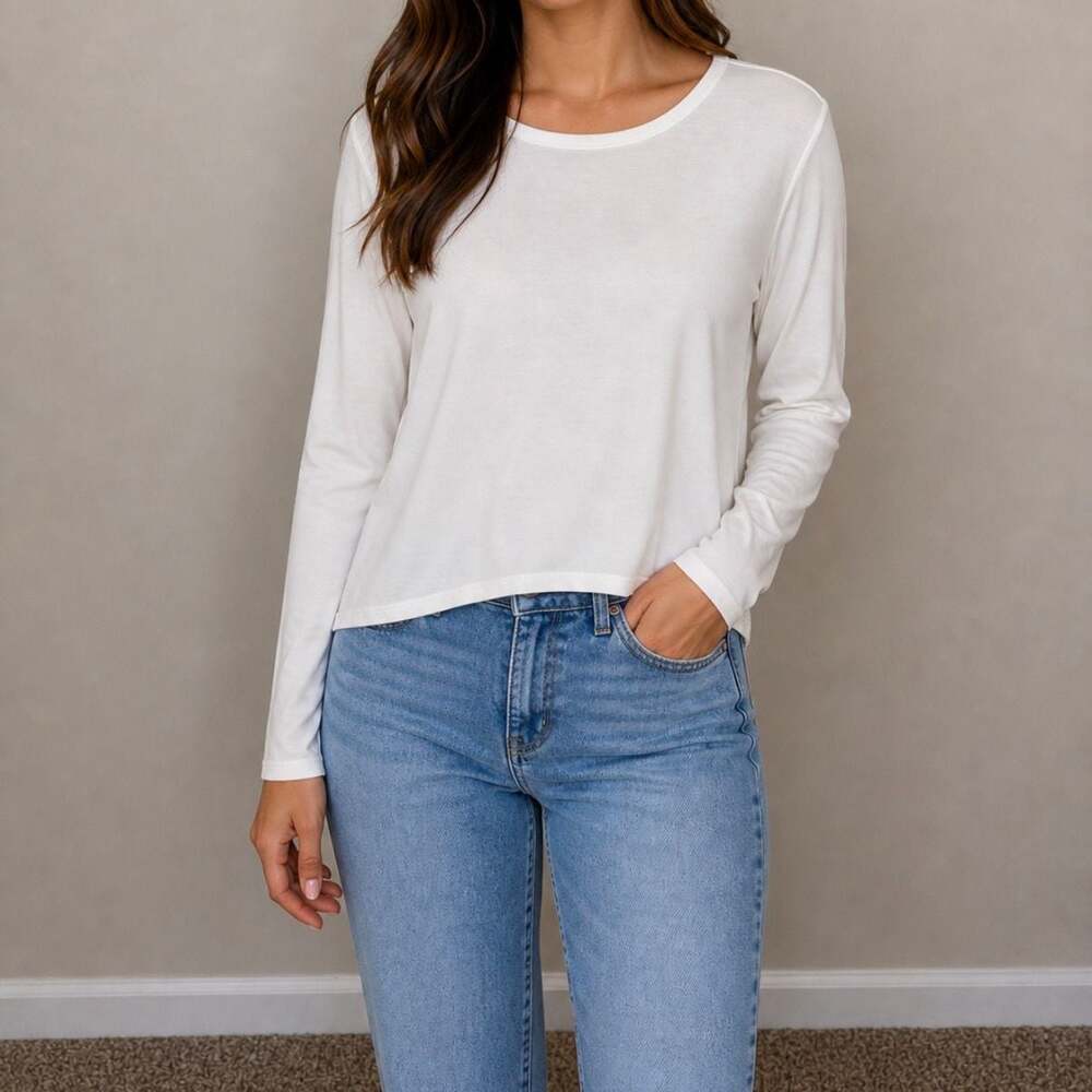 Sincerely Jules Lux White Long Sleeve Top Size M